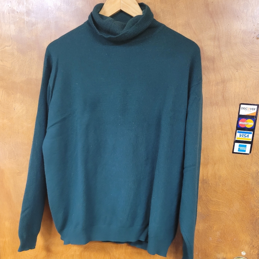 Men's Forte Green Turtleneck Sweater